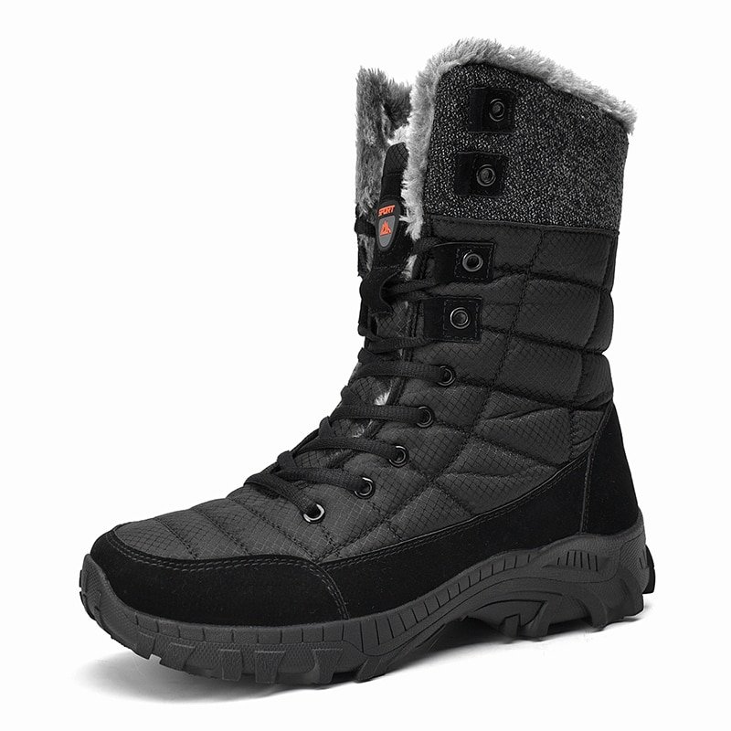 Men's Warm Winter Snow High Quality Waterproof Leather High Top Outdoor Boots | ARKGET