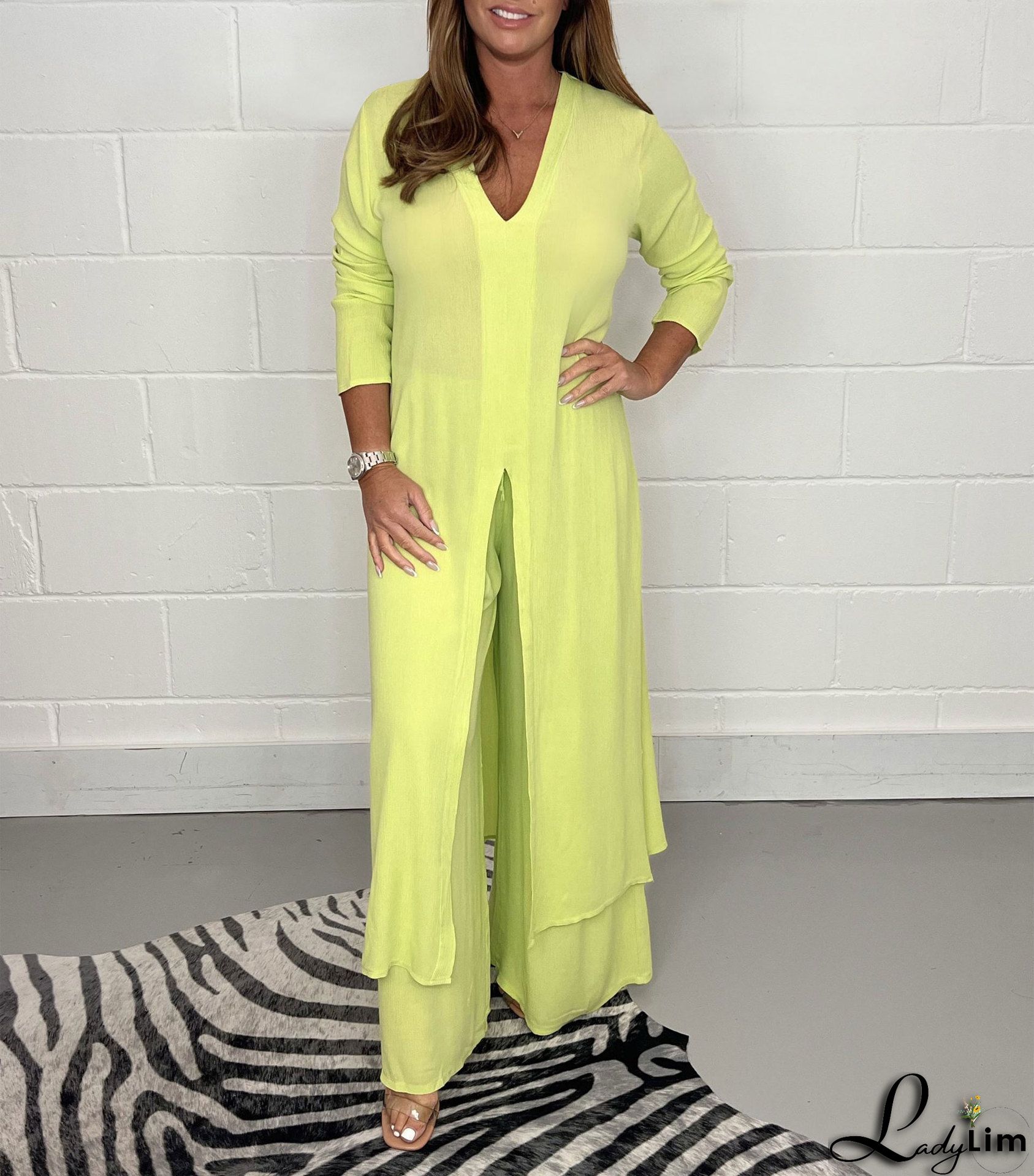 Plus Size New Autumn And Winter Sexy Deep V Stand-up Waist Jumpsuit