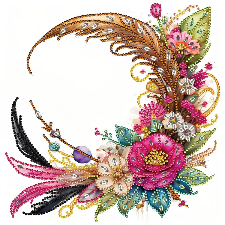 Feather And Crescent Parts 30*30CM(Canvas) Special Drill Diamond Painting gbfke