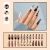 Long Ballet Plaid Wearing Nails 24pcs 