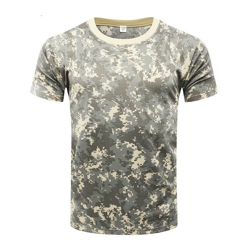 2021 summer brand new Python camouflage camouflage mesh men's T-shirt Camouflage Military short sleeve men's T-shirt