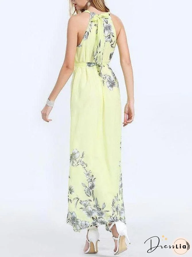 Slim Fit Sleeveless Print Dress for Women