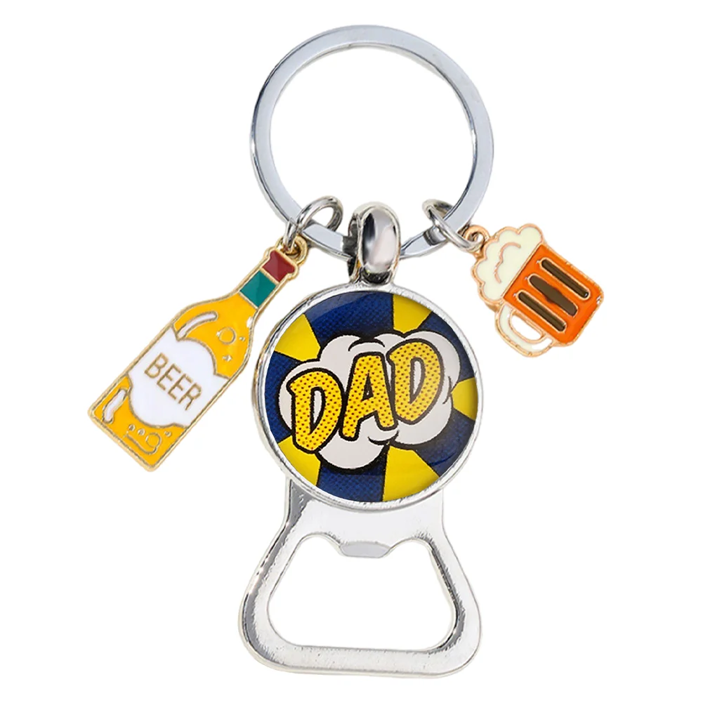 Beer Festival Zinc Alloy Beer Bottle Opener Keychain Gift for Christmas/Birthday