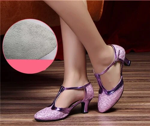 HoYeeLin New Modern Dance Shoes Women Ladies Closed Toe Tango Shoes Standard Waltz Ballroom Dancing Heels Indoor Suede Sole
