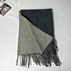 Plain Dual Colors Women Men Unisex Tassels Scarf Shawl