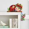 2Pcs Bee Ladybug Diamond Painting Door Corner Sign 5D DIY Wooden Door Topper