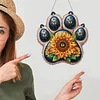 DIY Diamond Painting Double Sided Effect Stained Glass Panel Decorative Home Garden Decoration Hanging Kit(Flower Paw)