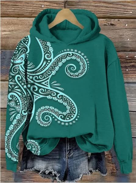 Japanese Lino Art Print Hoodie