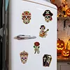 Special Shaped Diamond Painting Fridge Magnets 6Pcs Skull Halloween Decor