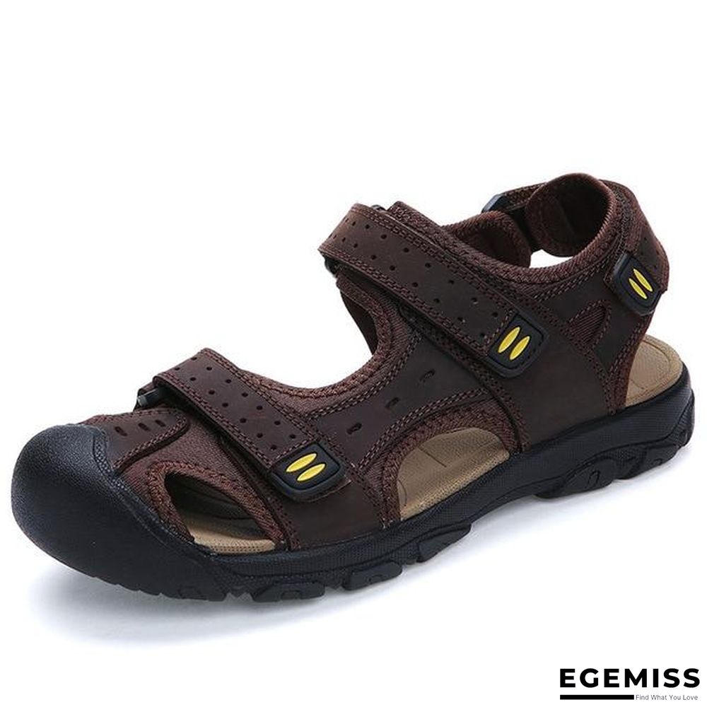 Men Genuine Leather Sandals Beach Outdoor Sandals | EGEMISS