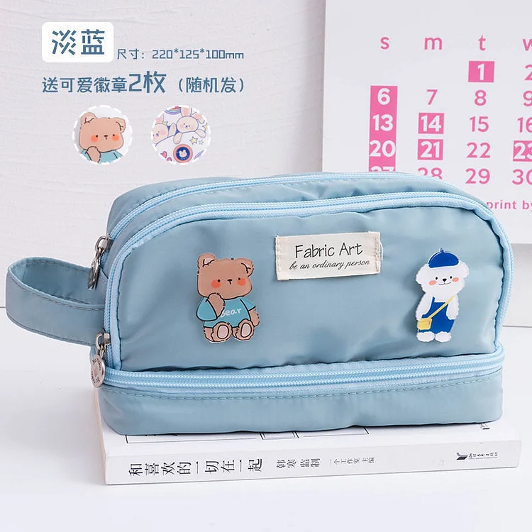 Cute Waterproof Canvas Pencil Cases Makeup Bag PE154