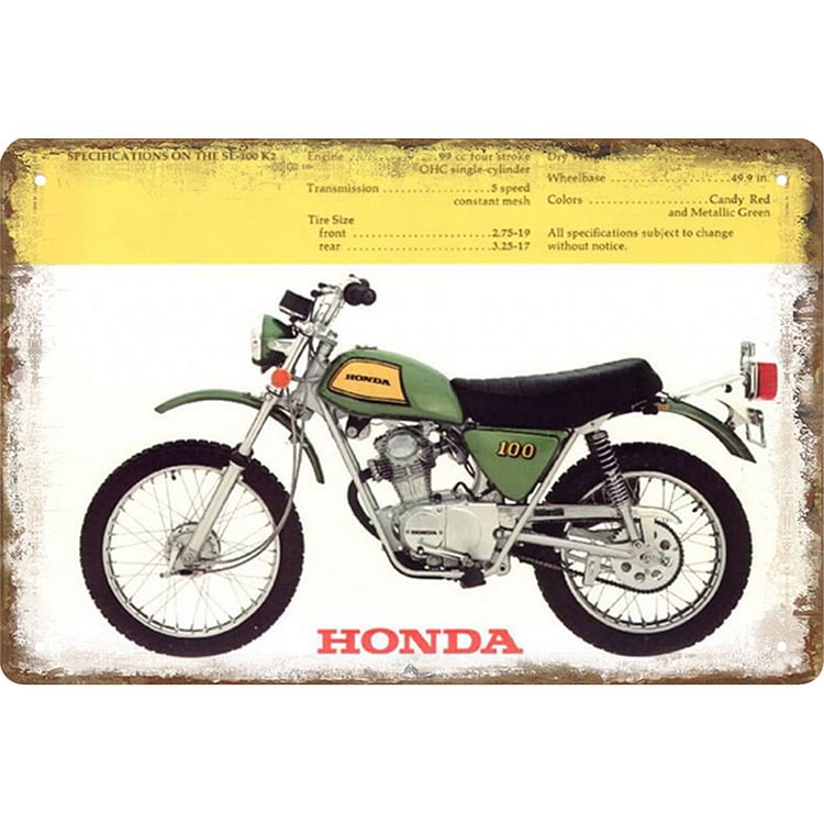 Moto Honda - Enseigne Vintage Métallique/enseignes en bois - 20*30cm/30*40cm