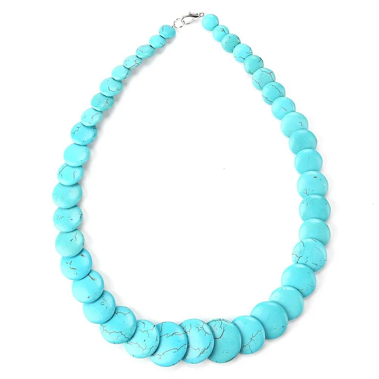 Natural Turquoises Stone Beads Necklace Pendant Women Girls Jewelry Gifts-Annaletters