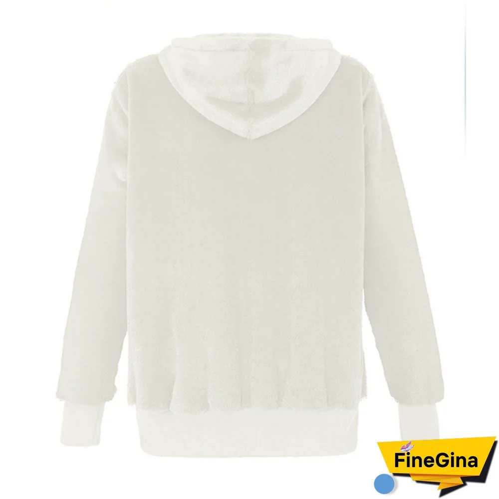 Winter Women Warm Hooded Coat Ladies Warm Plush Hooded Women Faux Fur Coat Winter Warm Zipper Jacket Plus Coat