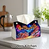 Diamond Painting PU  God Bless America Tissue Box Tissue Holder