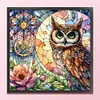 Glass Painting-Owl-11CT Stamped Cross Stitch 40*40cm/15.75*15.75in