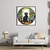Black Cat In Garden-11CT Stamped Cross Stitch 37*37cm/14.57*14.57in