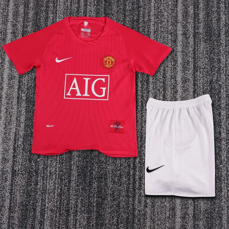 2007-08 Manchester United Home League Edition Retro Shirt - Kids Size