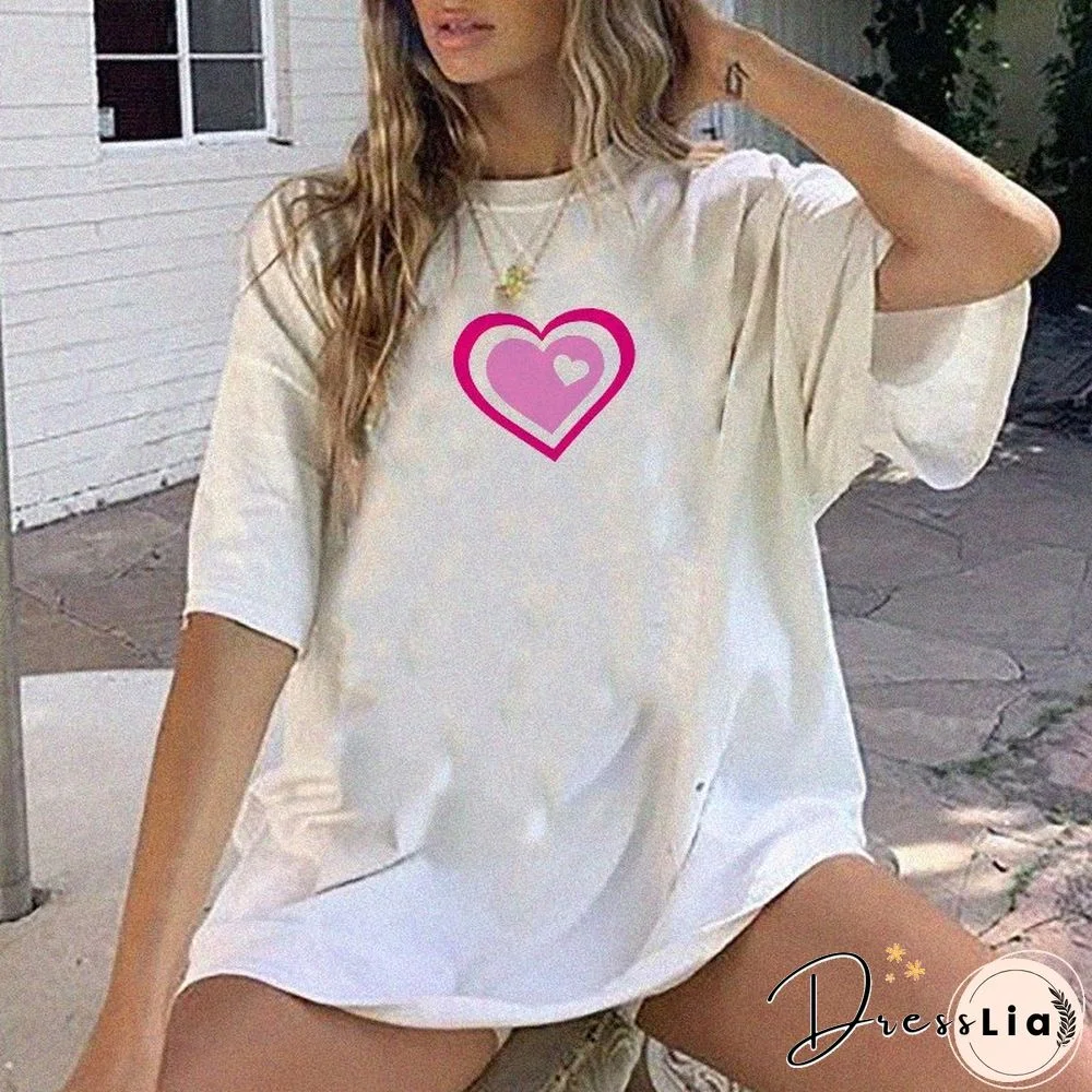 Heart Sweet Lover Print Women's T-Shirt