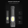 COB LED Flashlight USB Rechargeable IPX4 Waterproof Torch (1x26650 XHP160)