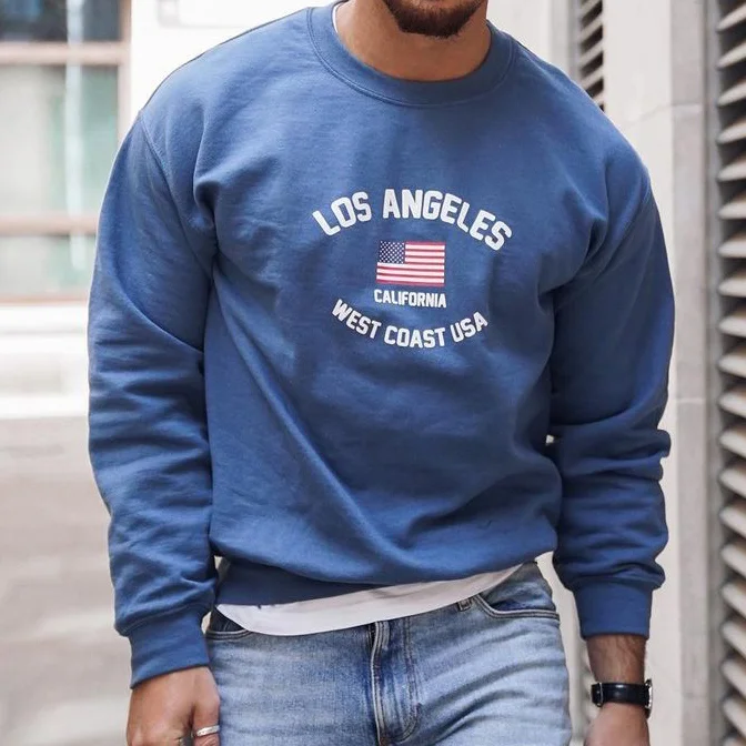 Los Angeles Print Crew Neck Sweatshirt