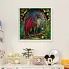 Glass Painting-Pterosaur-11CT Stamped Cross Stitch 40*40cm/15.75*15.75in tapestrymarket