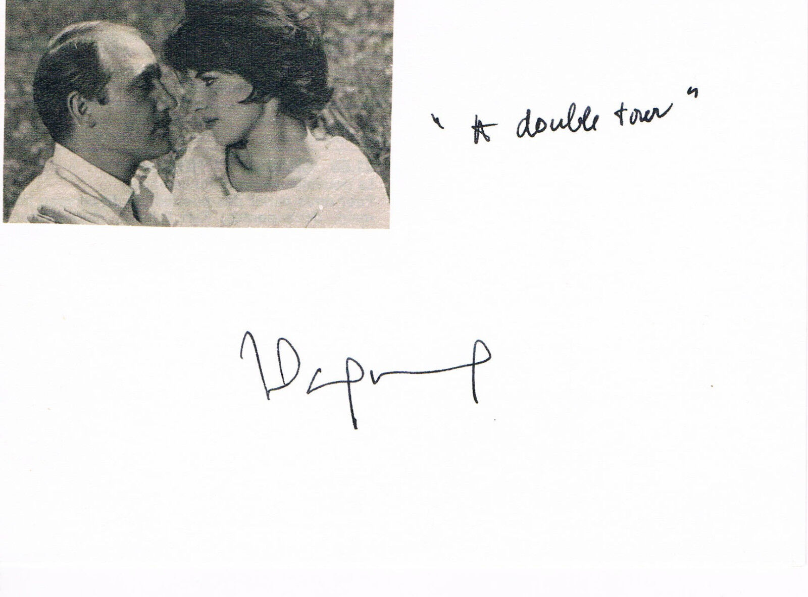 Jacques Dacqmine 1924-2010 genuine autograph signed card 4x6 w.attached picture