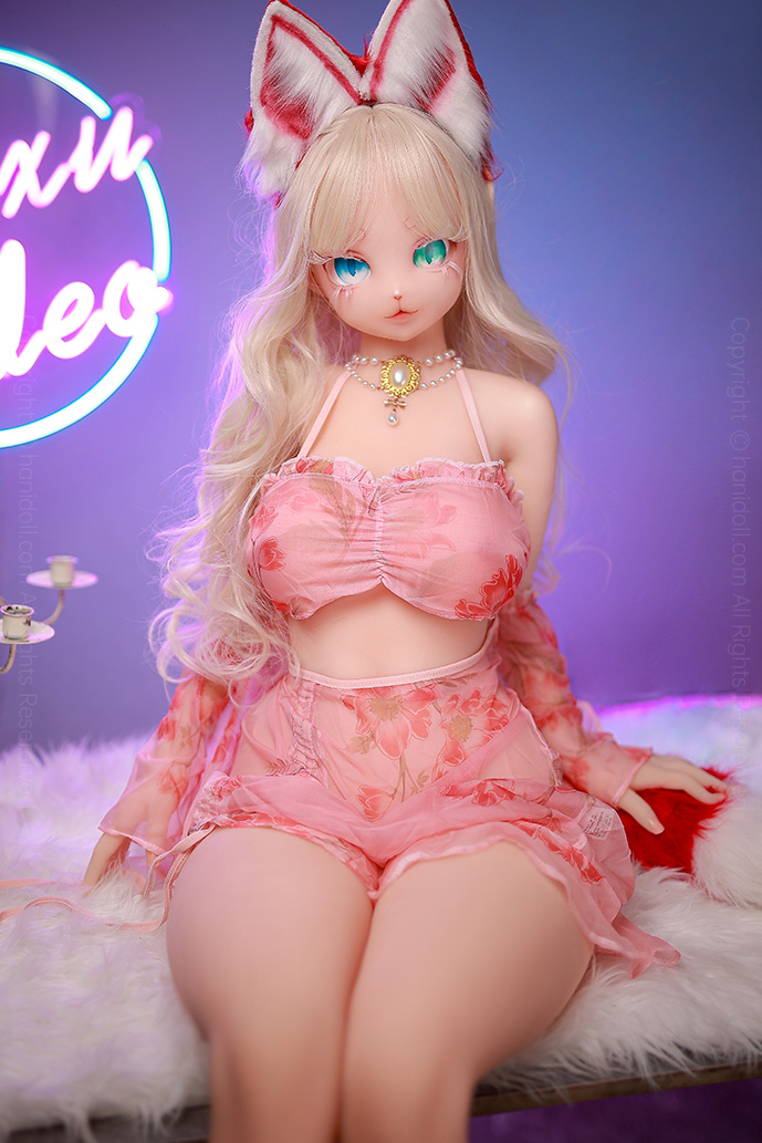 HANIDOLL 148cm Big Breasts Realistic TPE Pink Floral Bikini Cat Doll H4720 HANIDOLL HANIDOLL