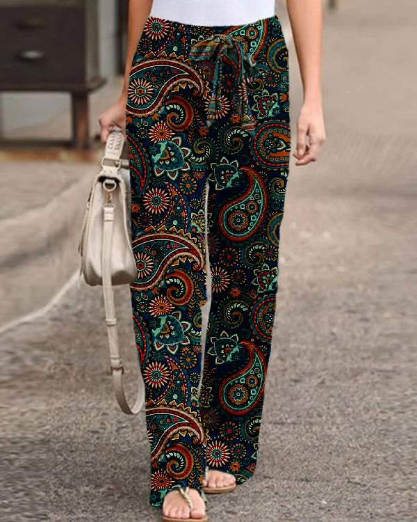 Women's Paisley Graphic Loose Pants