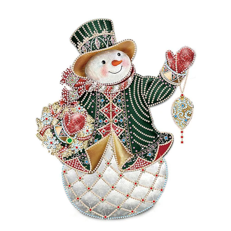 Christmas Snowman - Partial Special Shaped Drill Diamond Painting - 30x40cm(Canvas)