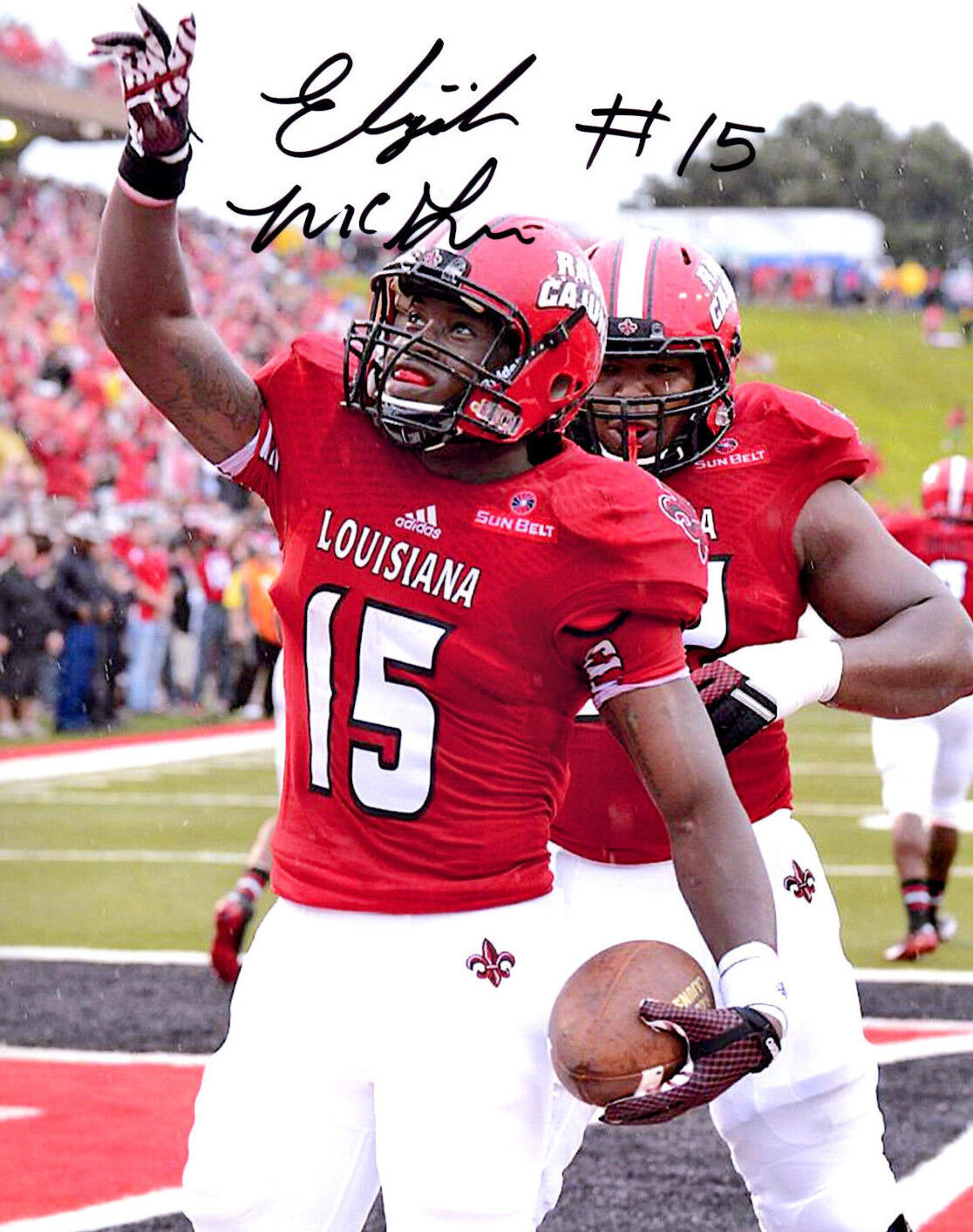 Elijah McGuire Louisiana Lafayette Cajun signed autographed 8x10 football Photo Poster painting!