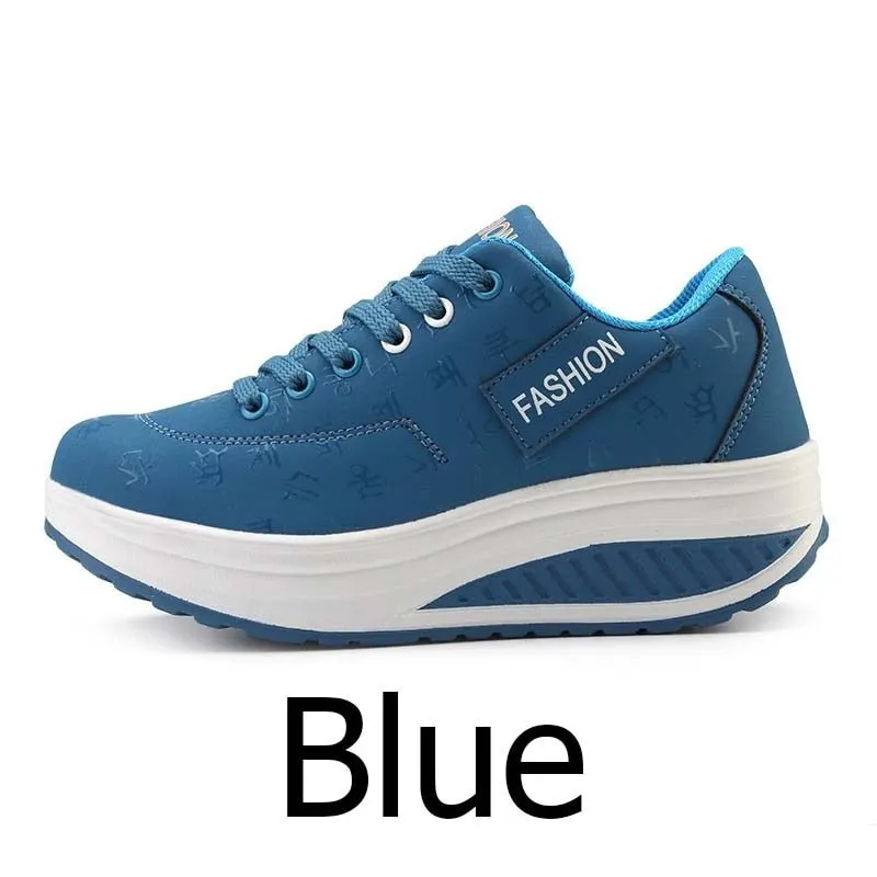 Fashion Women Sneakers Height Increasing Summer Breathable Waterproof Wedges Platform Shoes Woman Pu Leather Casual Shoes Tenis