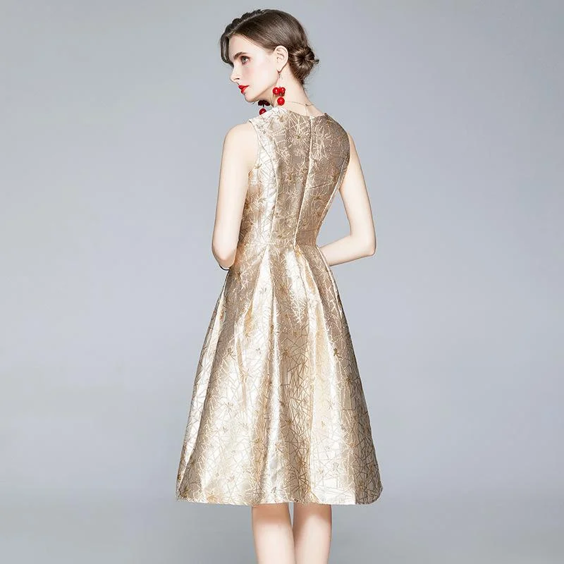 Women's jacquard embroidered vest dress