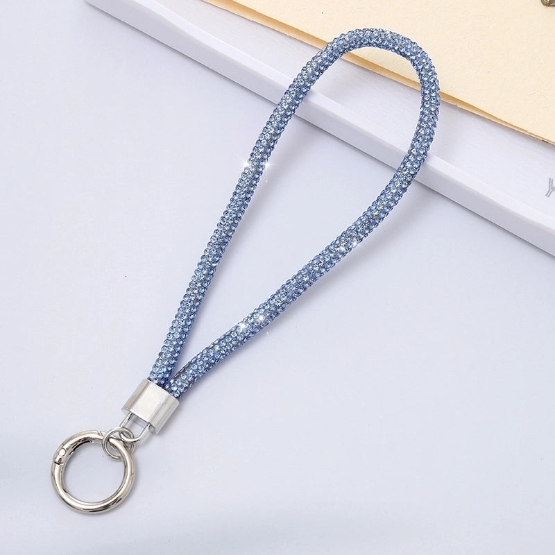 Casual Elegant Minimalist Solid Color Rhinestone Rope Bag Pendant Keychain
