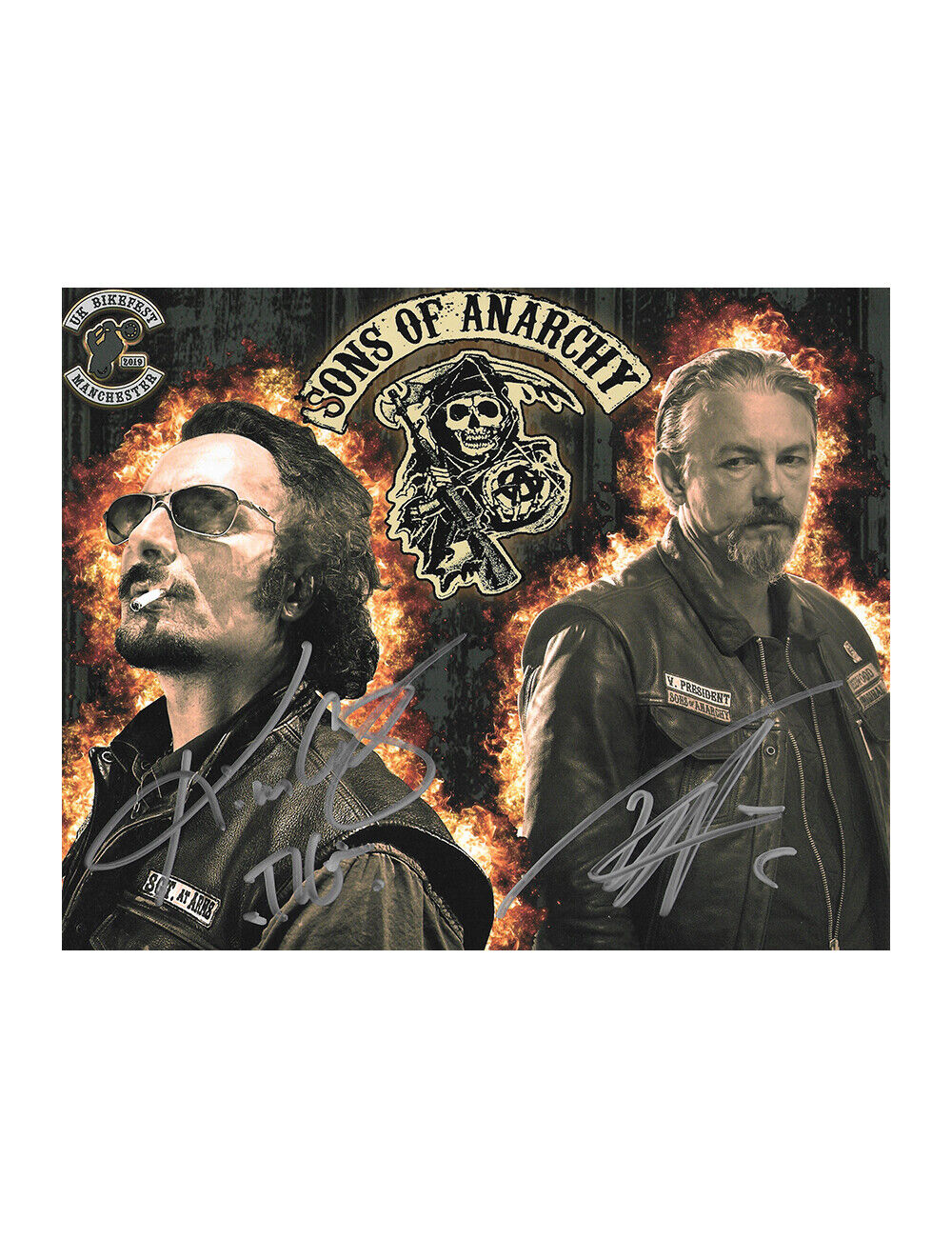 10x8 Sons Of Anarchy Print Signed by Tommy Flanagan & Kim Coates 100% + COA