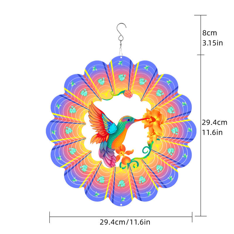 Tegooe Hummingbird 3D Metal Wind Spinner for Garden Patio Decor Tegooe