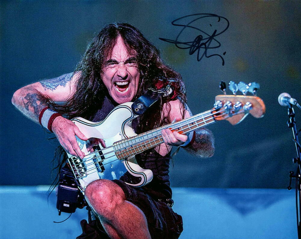 STEVE HARRIS SIGNED AUTOGRAPH 8X10 Photo Poster painting - IRON MAIDEN SONGWRITER, POWERSLAVE