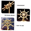 Brass rudder ornaments, rotatable navigator, decompression time, rotating handle, pure copper money transfer, creative small gift