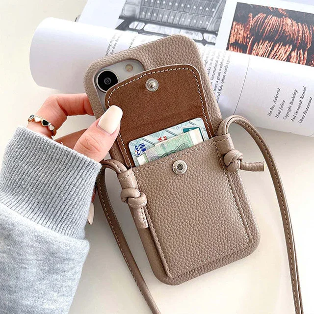 Suitable for Apple 13/14 series messenger card  bag Phone case