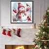 (40*40cm)Red Scarf Cardinal Snowman - Square Partial AB Drill Diamond Painting