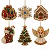 6pcs/set DIY Diamond Special Shape Pearl Art Hanging Acrylic Christmas Tree Ornament Kit