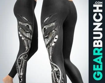 pornhint Pornhint Mechanic Ripped Carbon Leggings, Gift for Mechanic Girlfriend, Unique Tights, Yoga Gifts, Goth Leggings for Women, Wife Mechanic Gifts