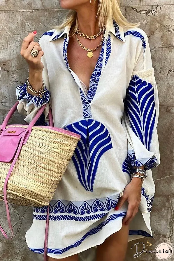 Ocean Drive Printed Tunic Shirt Mini Dress