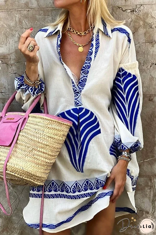 Ocean Drive Printed Tunic Shirt Mini Dress