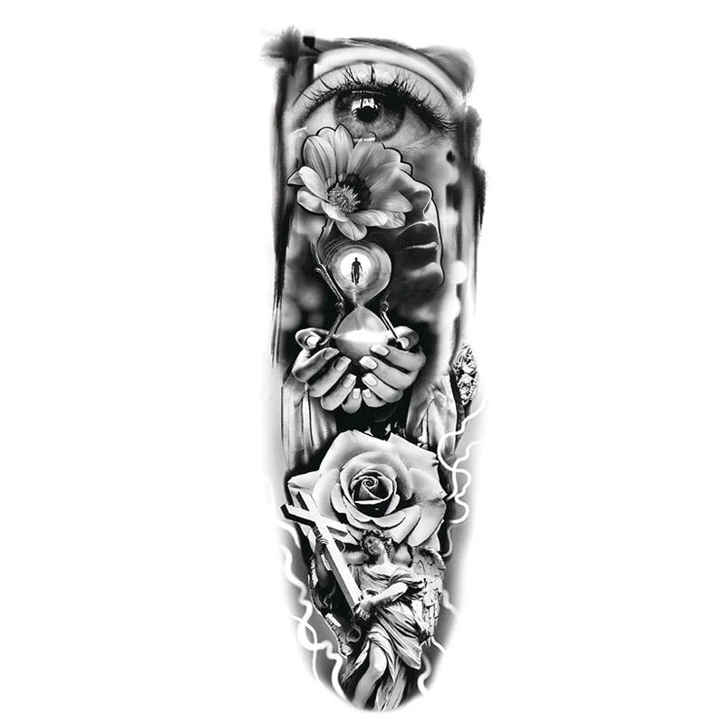 Waterproof Large Arm Temporary Tatoo Sticker Supernatural Fake Animal Stickers For Men Body Art Temporary Tattoo Skeleton Hand