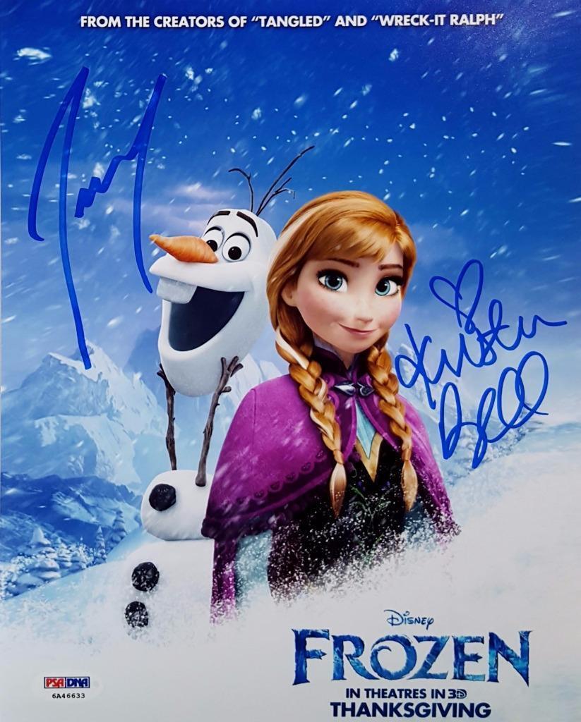 Kristen Bell + Josh Gad signed Disney Frozen Anna/Olaf 8x10 Photo Poster painting PSA COA