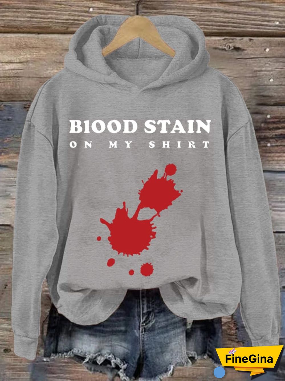 Women's Halloween Blood Stain On My Shirt Printed Hoodie
