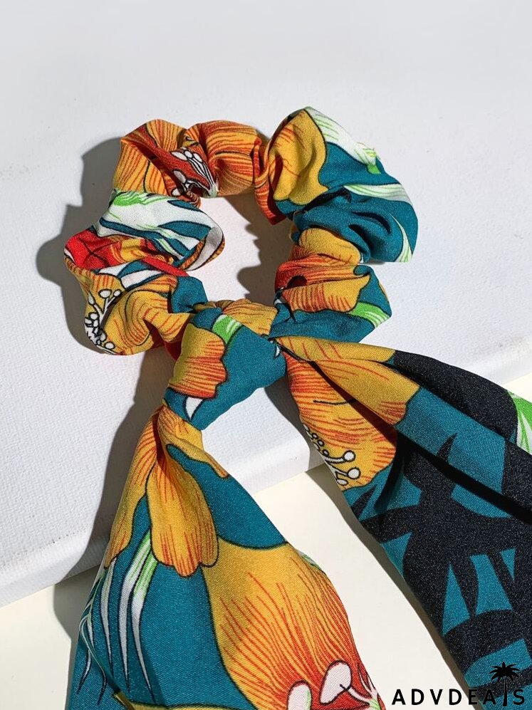 Flower Print Hair Tie