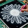 uk.everydayedeals DIY Pearl Painting With Frame - Handmade Self-Adhesive Pearls - Bright Sunflower(25*25cm)