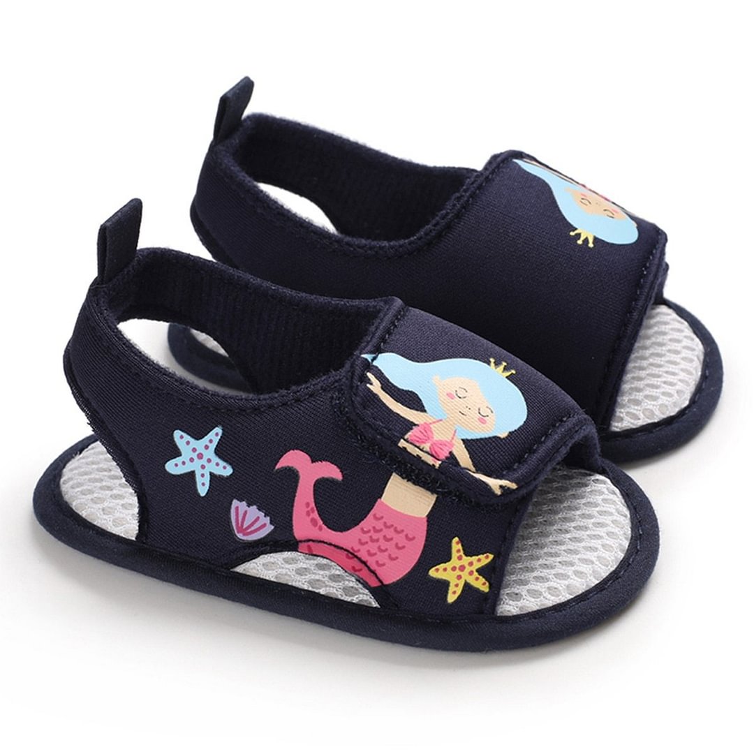 2020 Baby First Walkers Infant Toddler Girls Cartoon Fish Shoes Breathable Soft Shoes Mesh Bottom Cute Shoes